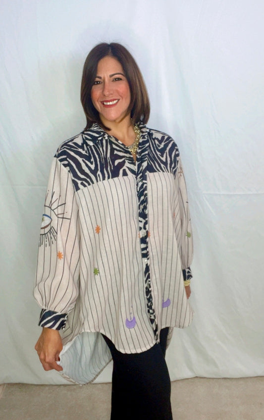 Italian EvilEye Zebra Tunic