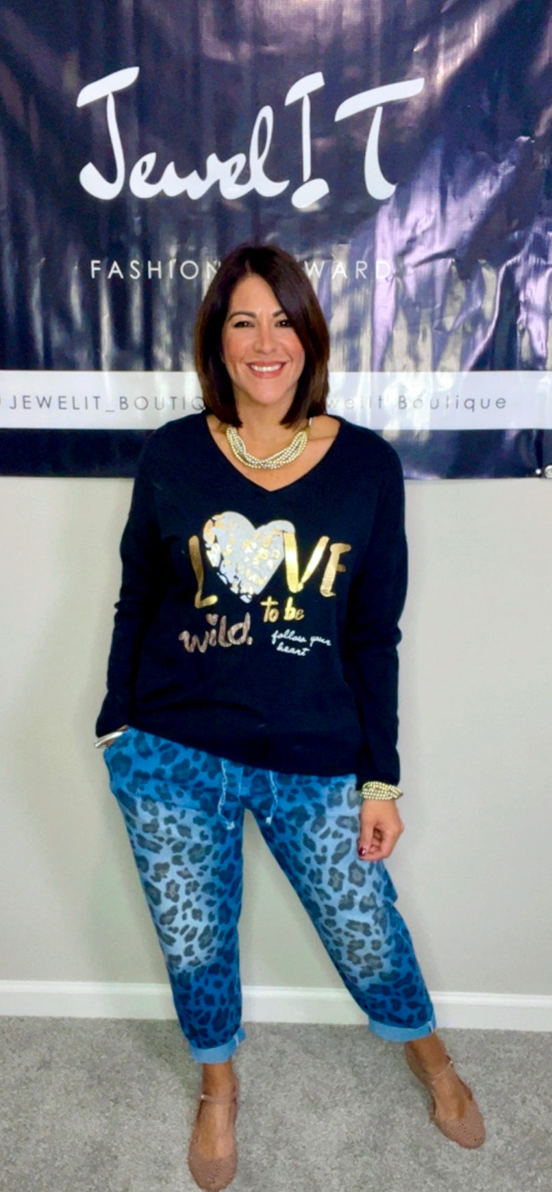 Italian “Love to be wild” blouse