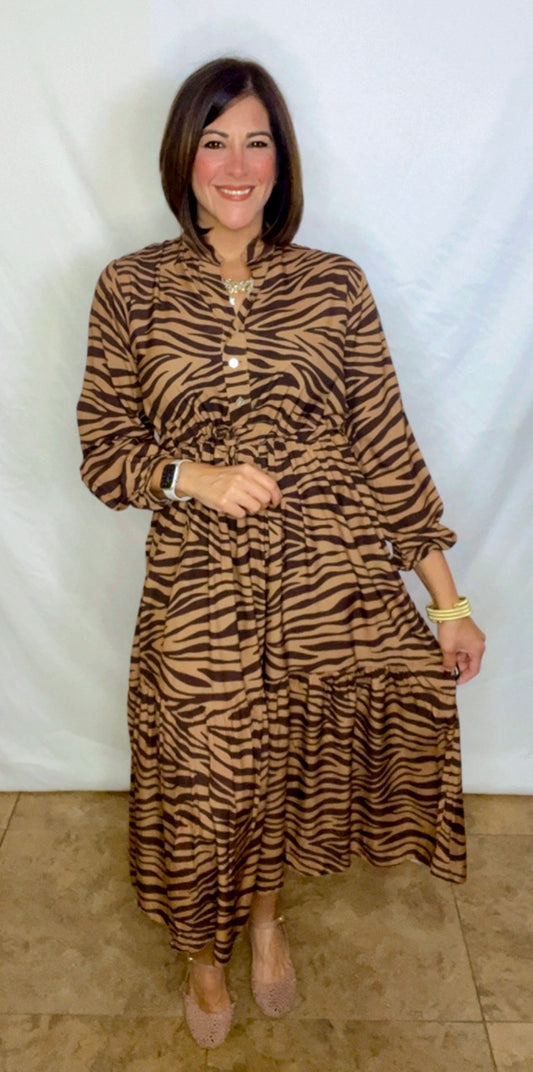 Italian Zebra Print Dress