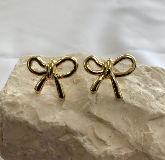 Know Bow Gold Earrings