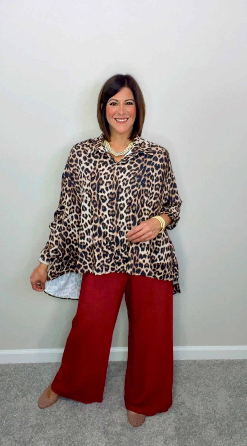 Italian Animal Print High Low Tunic