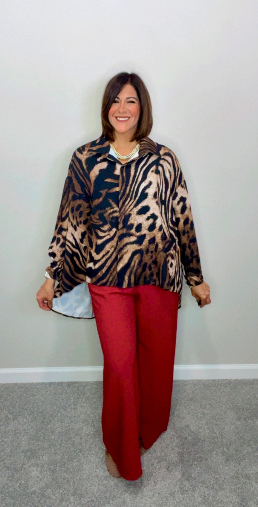 Italian Animal Print High Low Tunic