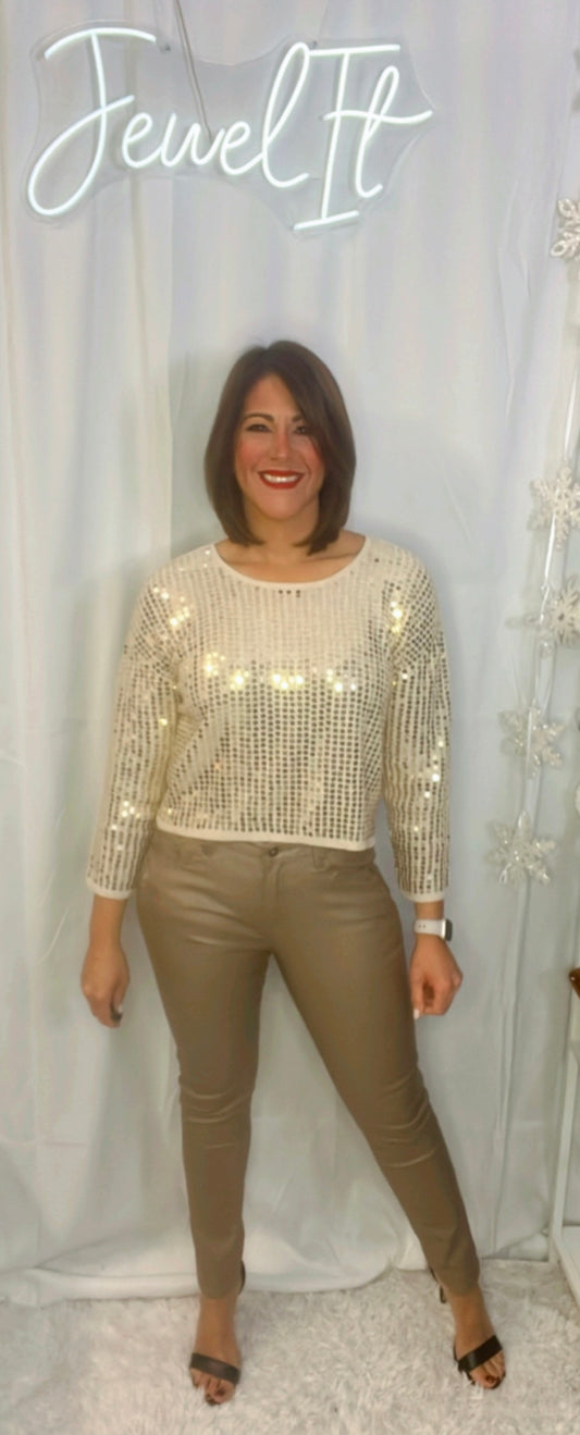 Italian sequin crop top