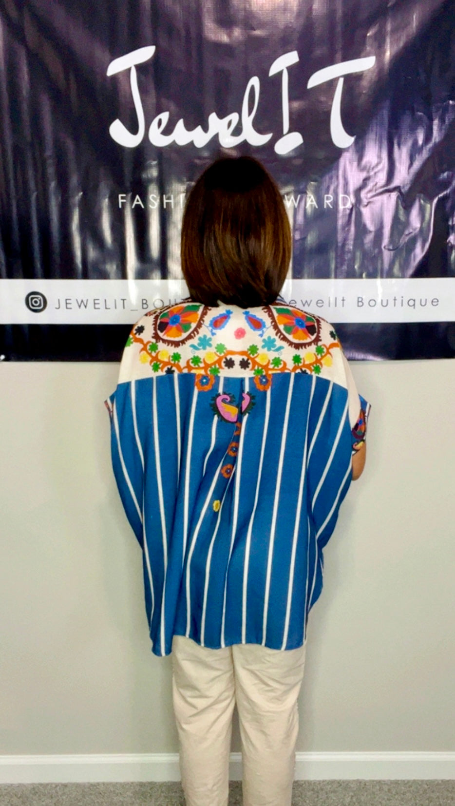 Italian Stripes and Flower Blouse