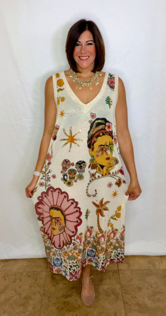 Italian Lurex Flower Dress