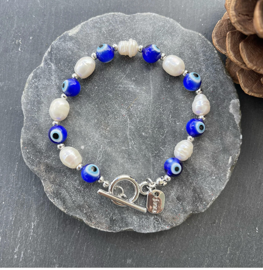 Silver Plated Evil Eye With Peaks Bracketed (7.4”)