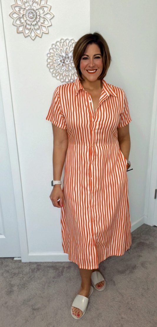 Stripes Midi  Dress